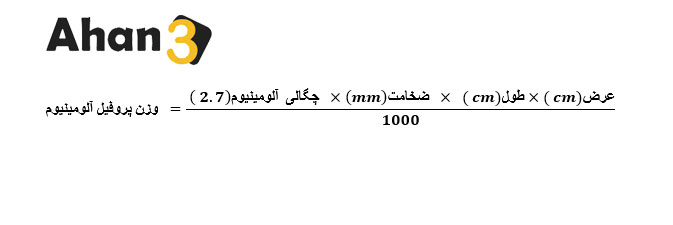فرمول محاسبه وزن پروفیل آلومینیوم